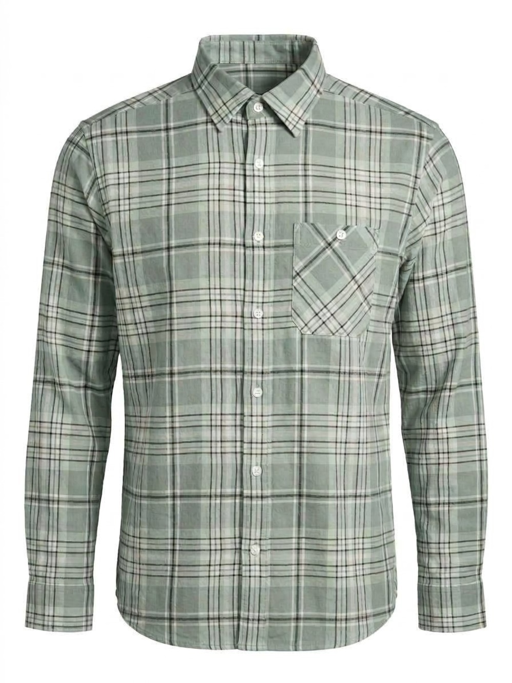 wonder nation Light Sage Plaid Button-Down Shirt